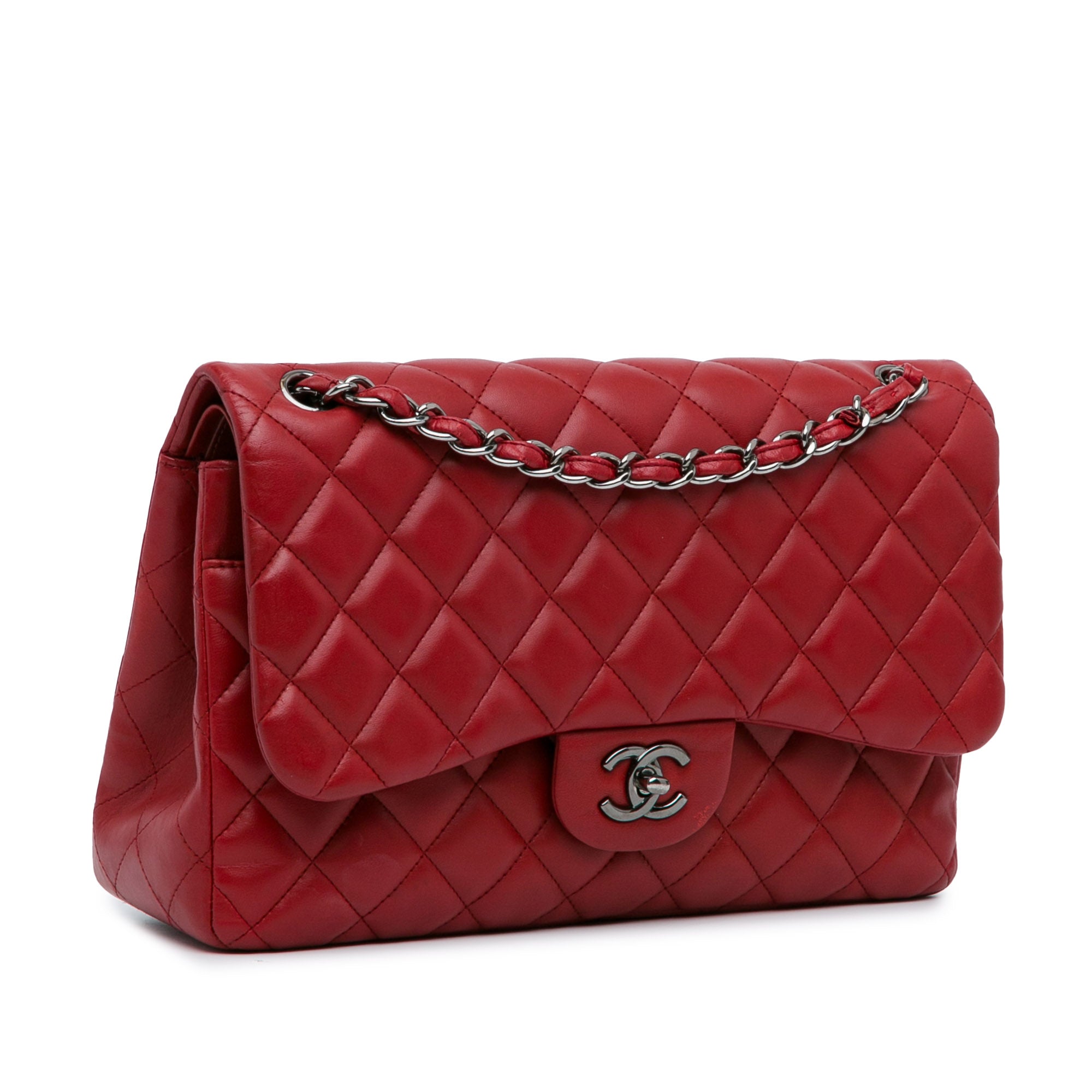 Chanel | Pre-Owned Jumbo Classic Lambskin Double Flap - III | Red