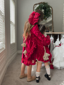 Girl | Victoria Velvet Hair Bow | Red