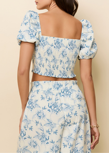 Womens | Corrina Top | French Blue/Brule Toile