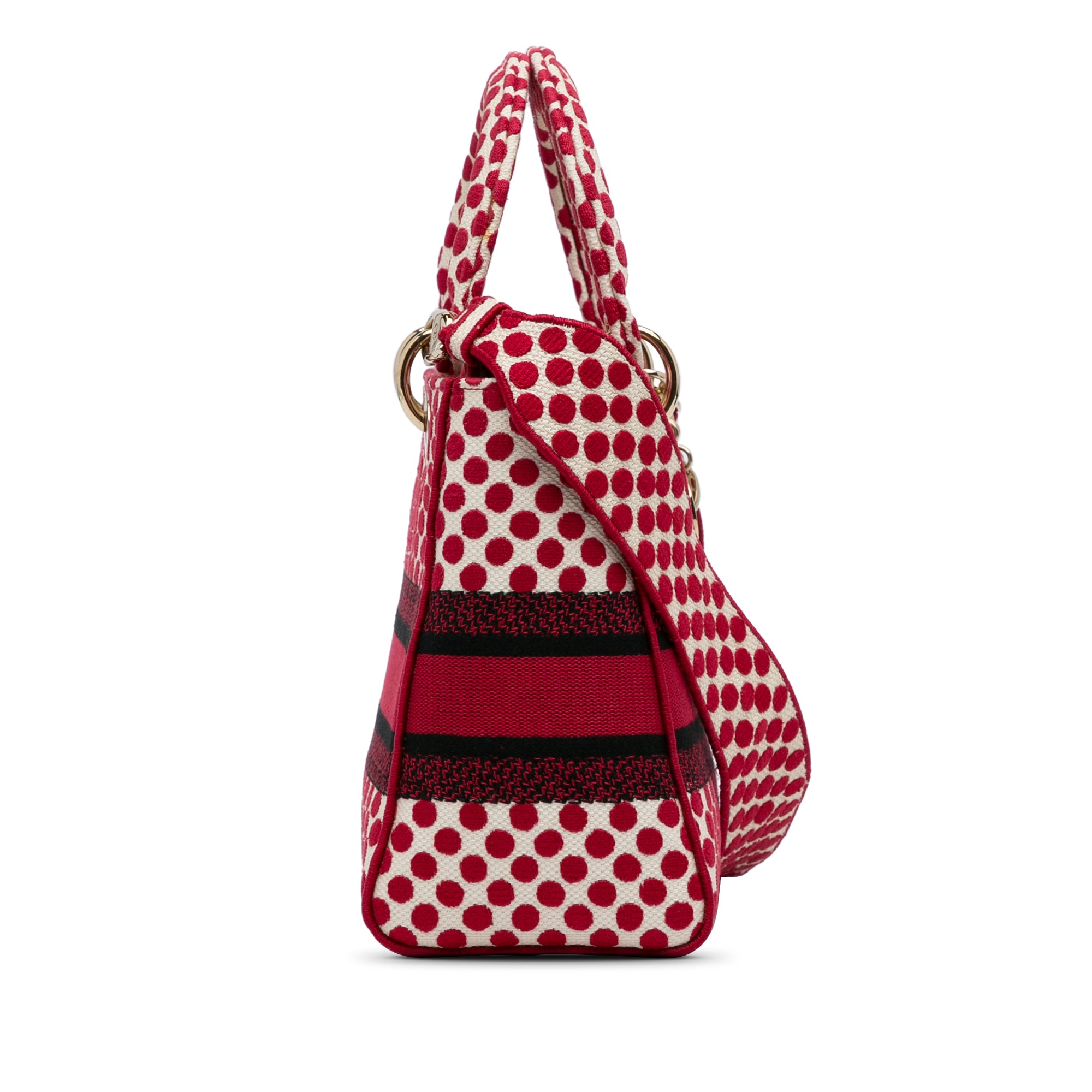 Dior | Pre-Owned Medium Embroidered Canvas DiorAmour Dots Lady D Lite | Red