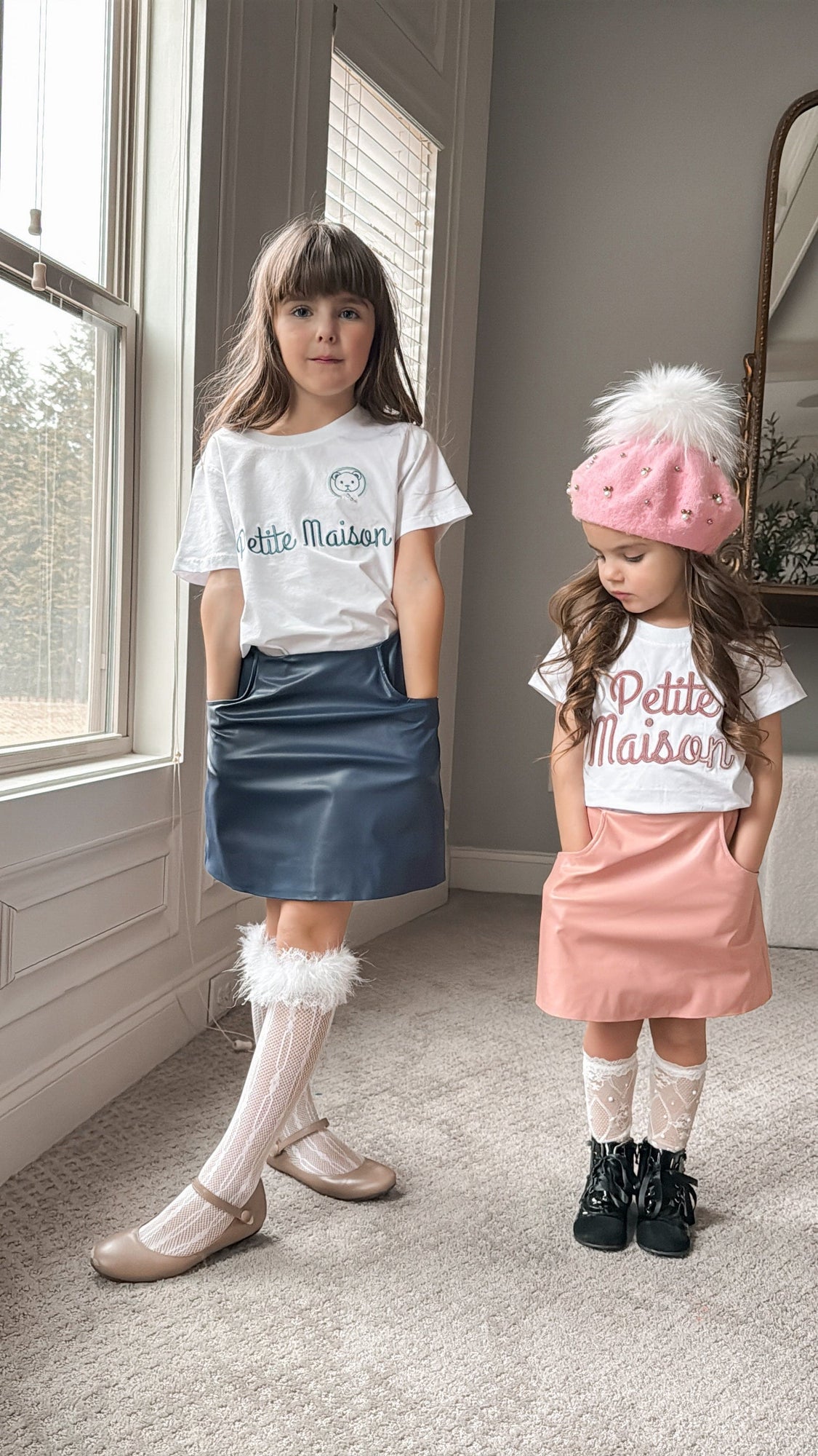 Unisex | Petite Maison Logo Pima Cotton T-Shirt | White x Pink