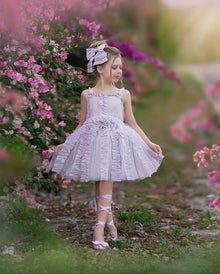 Girl | Ariel Rhinestone and Tulle Hair Bow | Lavender