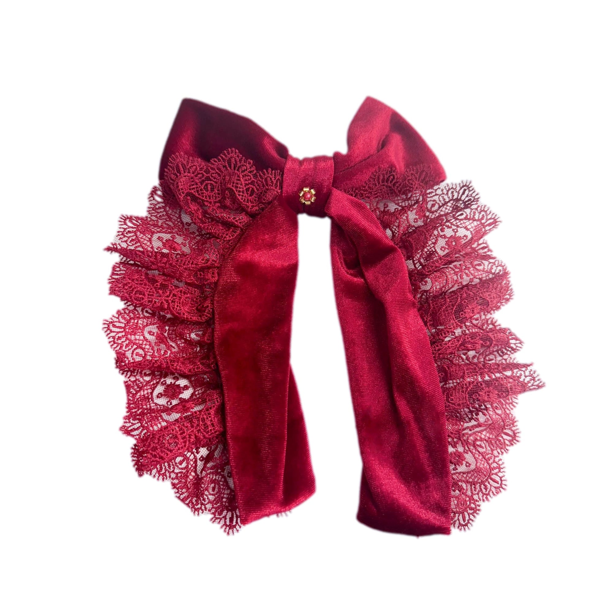 Girl | Victoria Velvet Hair Bow | Red