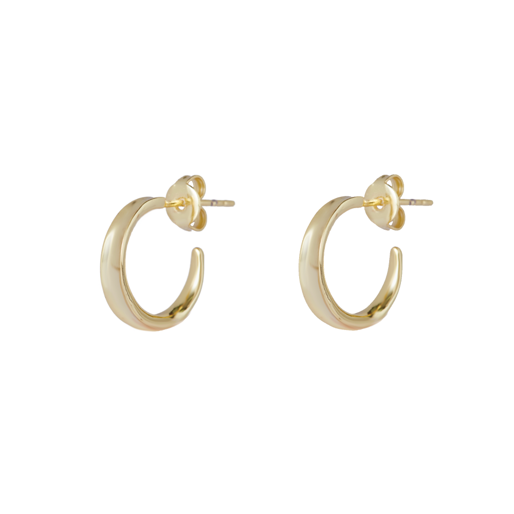 The Concave Mini Hoops | 18K Yellow Gold-Plated