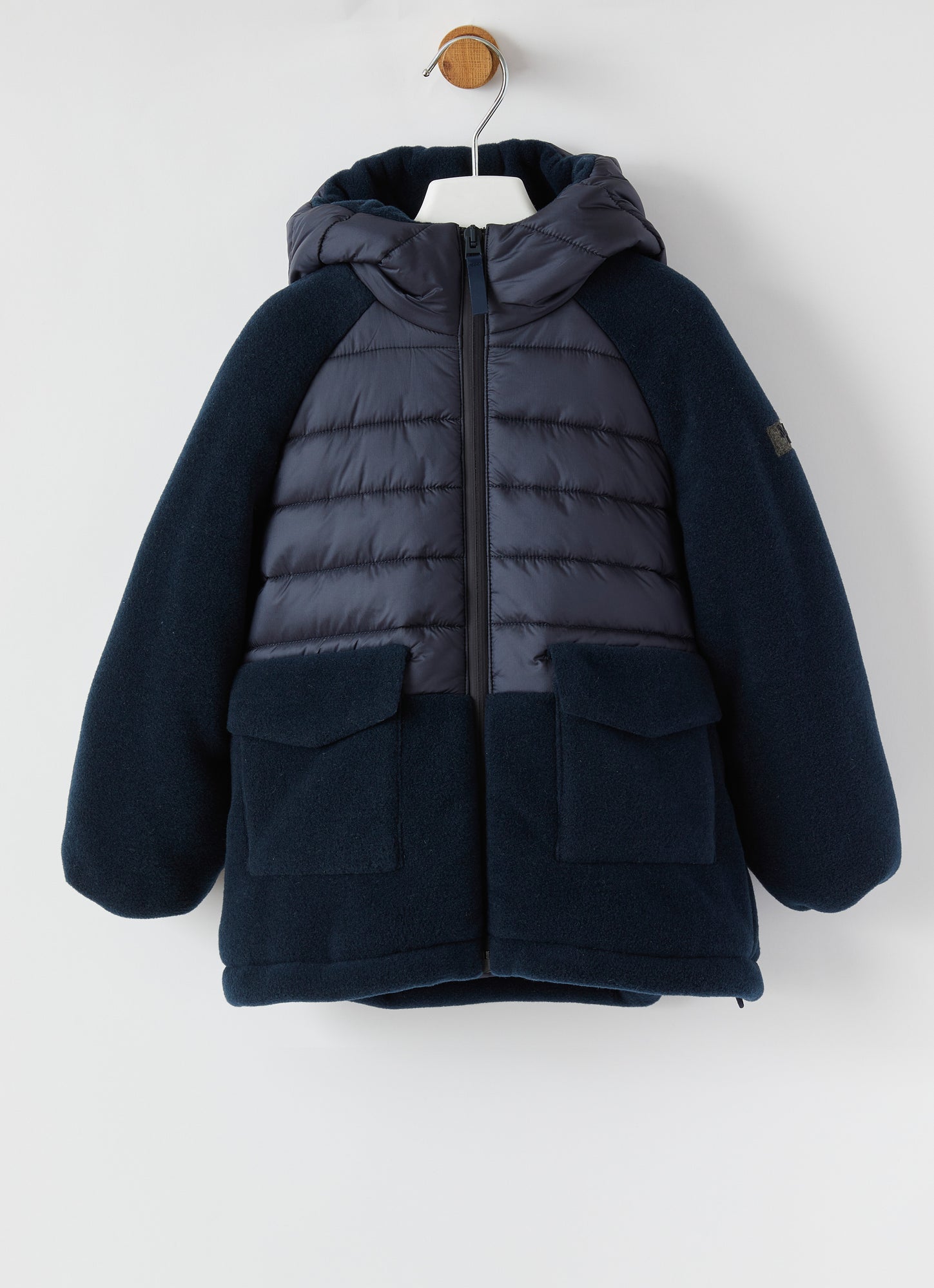 Fleece And Nylon Jacket | Blue/Blue