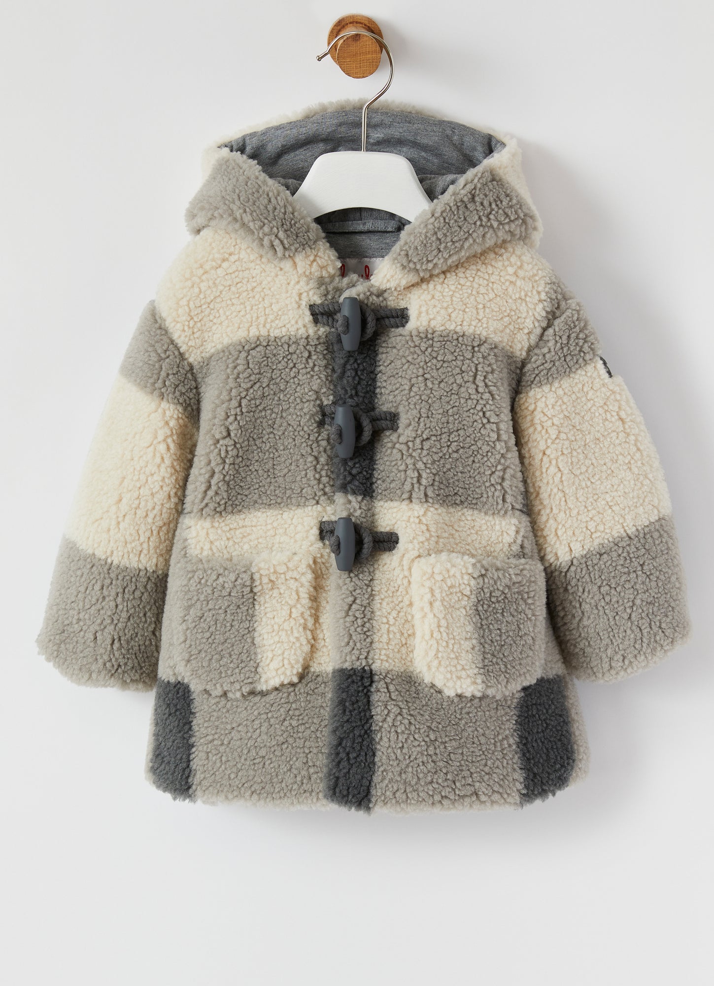 Check Curls Duffle Coat | Grigio Sorapis