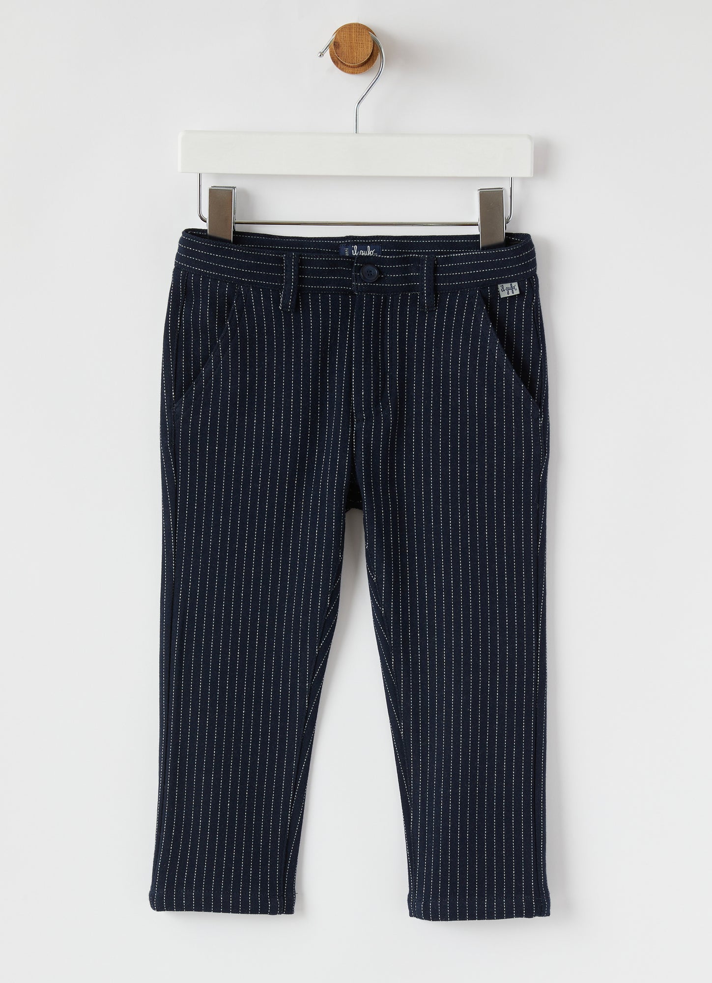 Pinstripe Jersey Trousers | Blue