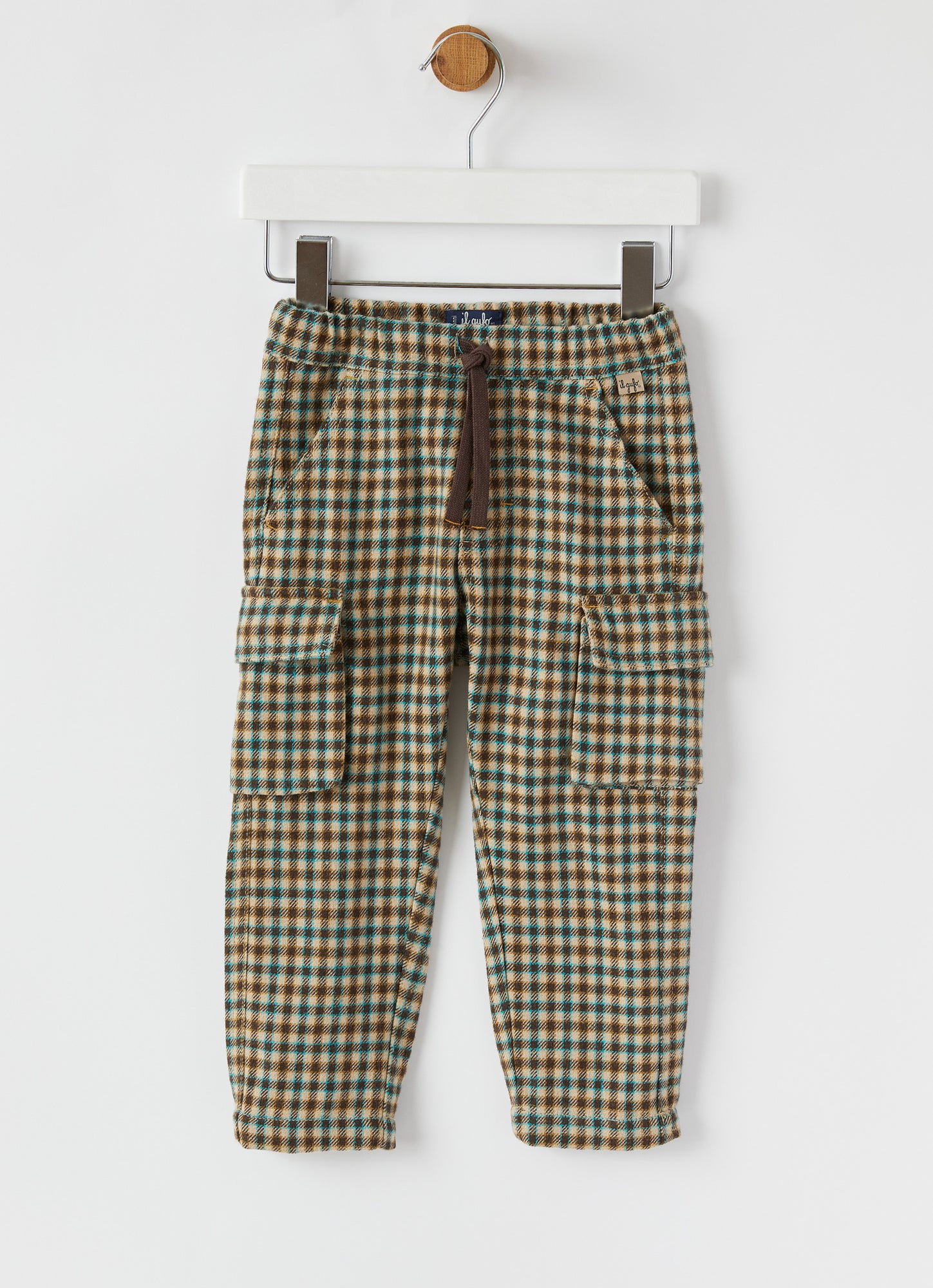 Cotton Flannel Cargo Trousers | Castagno