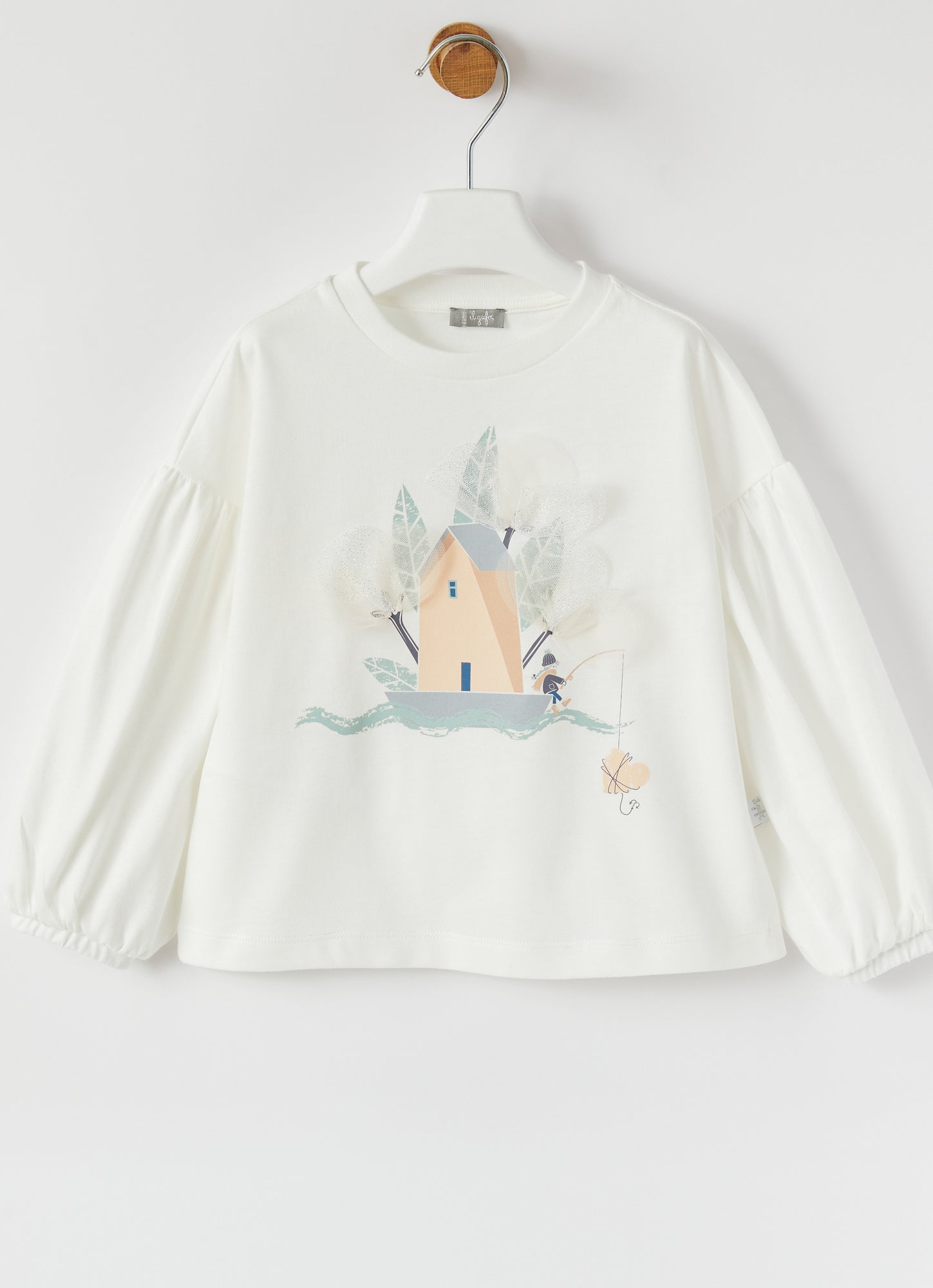 Farm Print Cotton T-Shirt | Milk/Quartz Pink