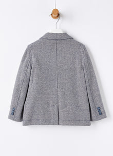 Herringbone Cotton Blazer | Blue