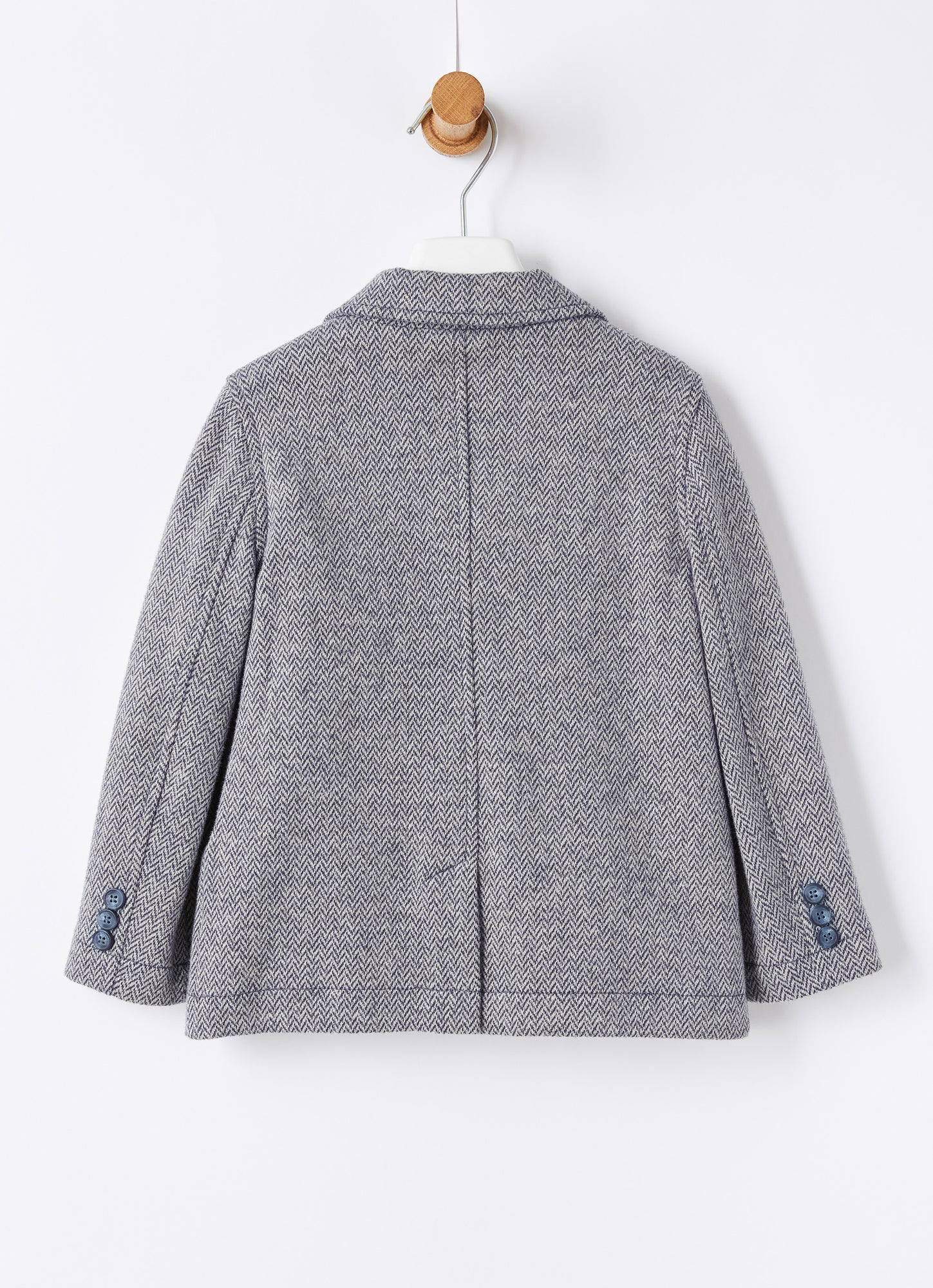 Herringbone Cotton Blazer | Blue