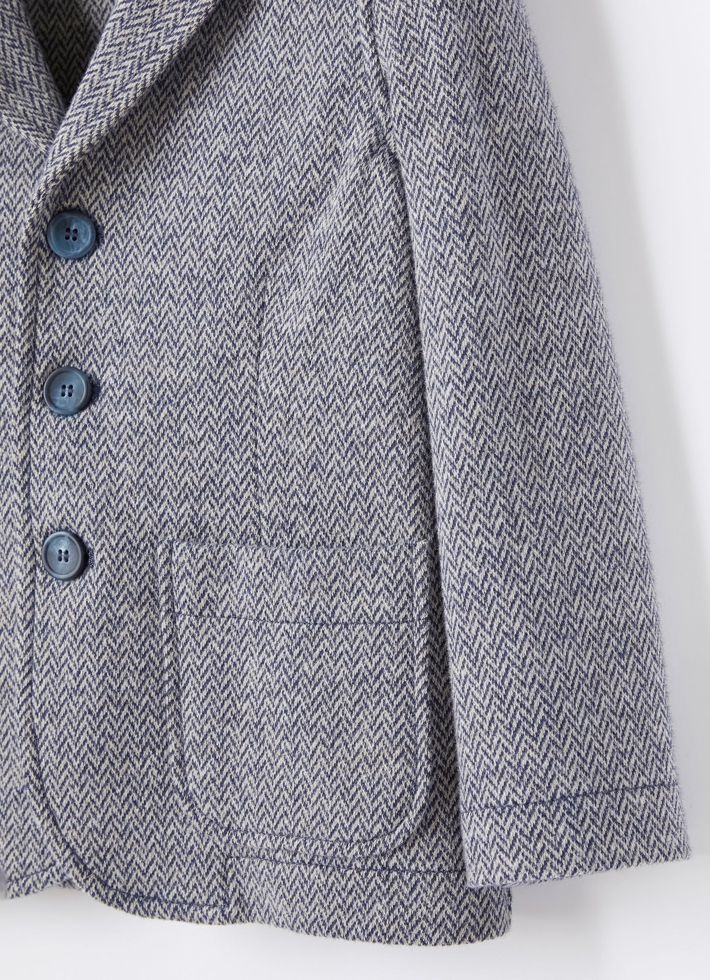 Herringbone Cotton Blazer | Blue