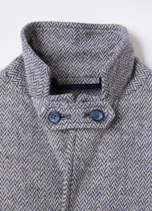Herringbone Cotton Blazer | Blue