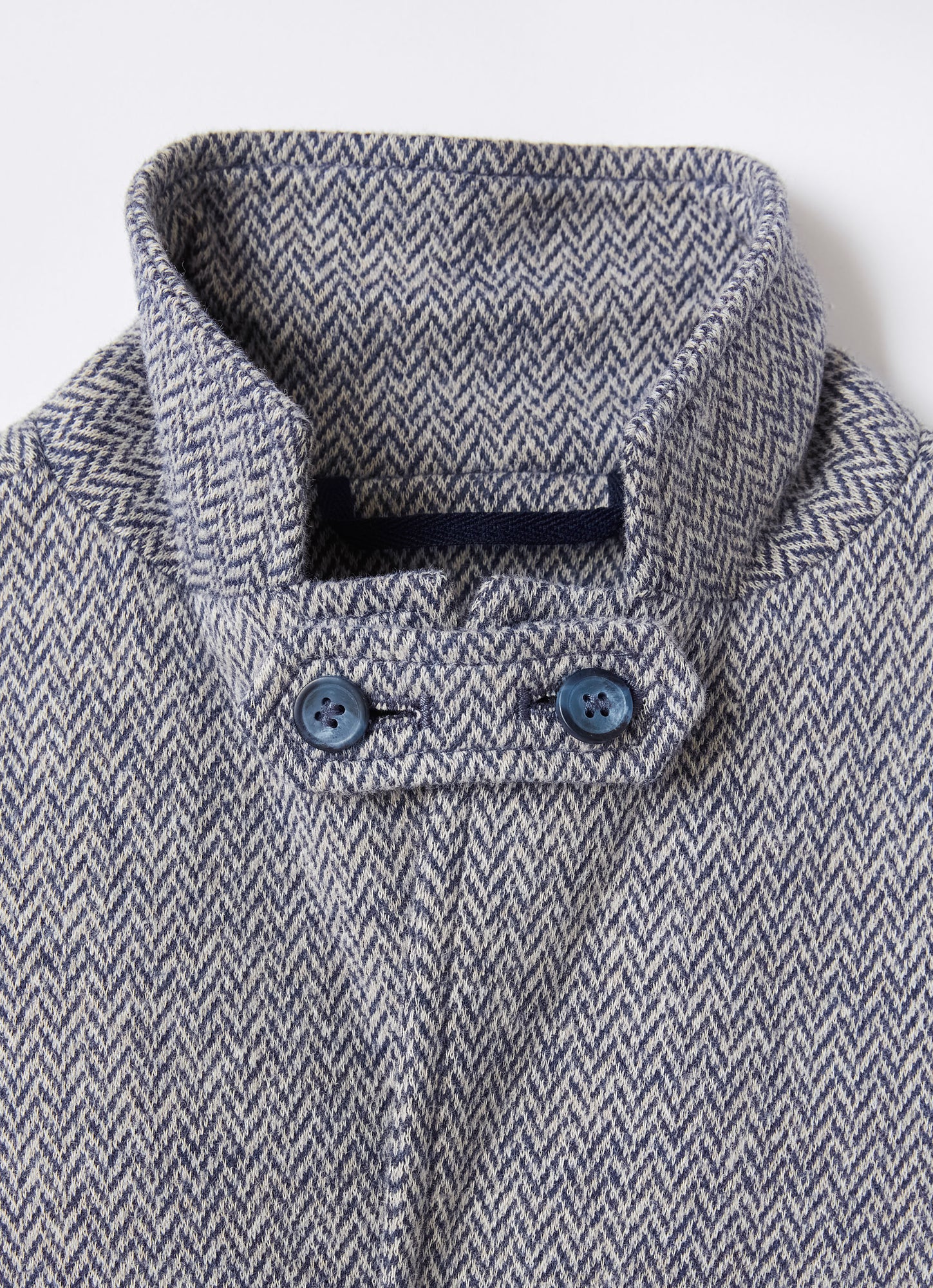 Herringbone Cotton Blazer | Blue