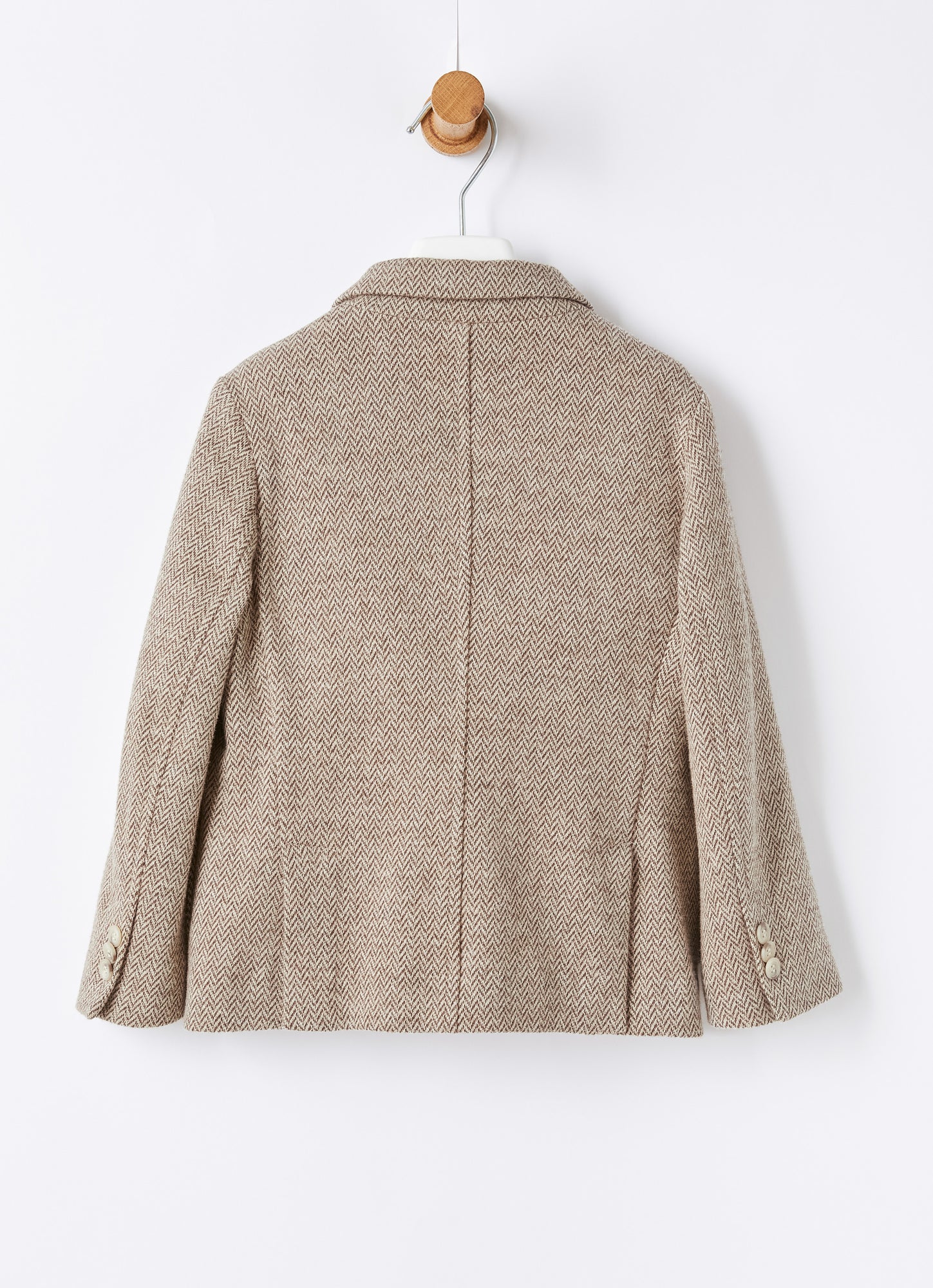 Herringbone Double-Breasted Blazer | Coffee