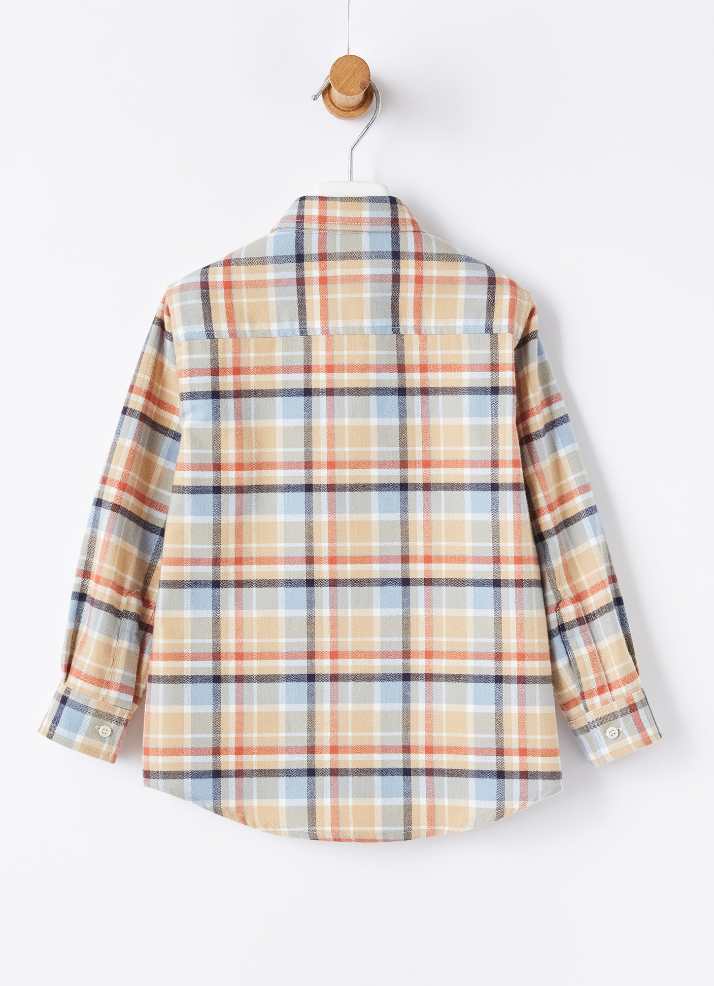 Check Cotton Shirt | Camel