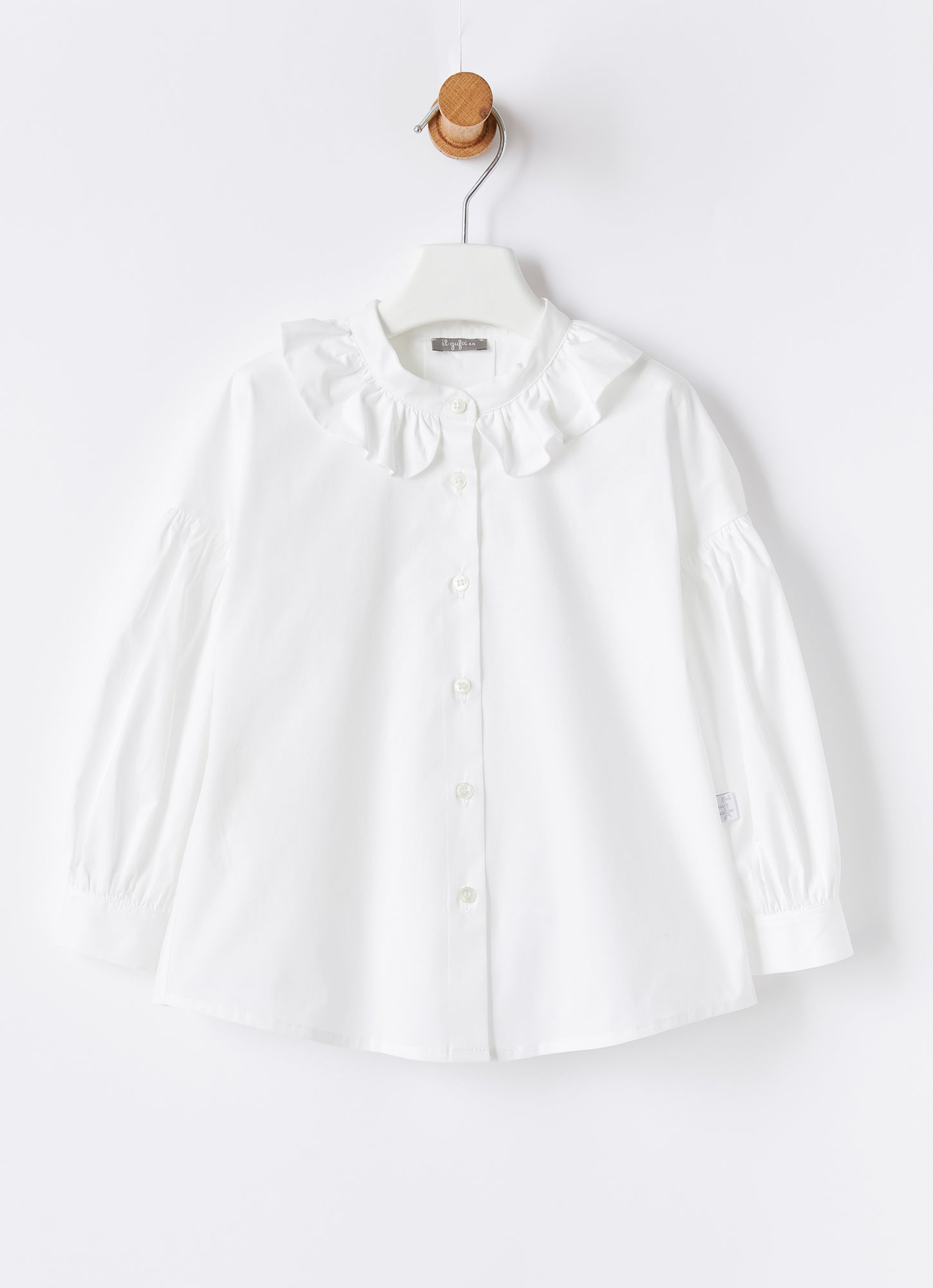 Poplin Ruffle Blouse | White