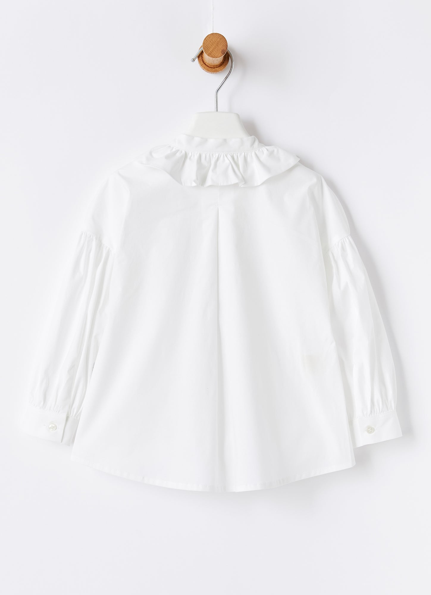 Poplin Ruffle Blouse | White