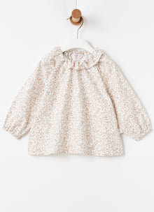 Floral Print Ruffle Collar Blouse | Quartz Pink