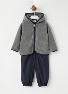 Two-Piece Fleece And Microfibre Set | Grigio Ferro/Blue