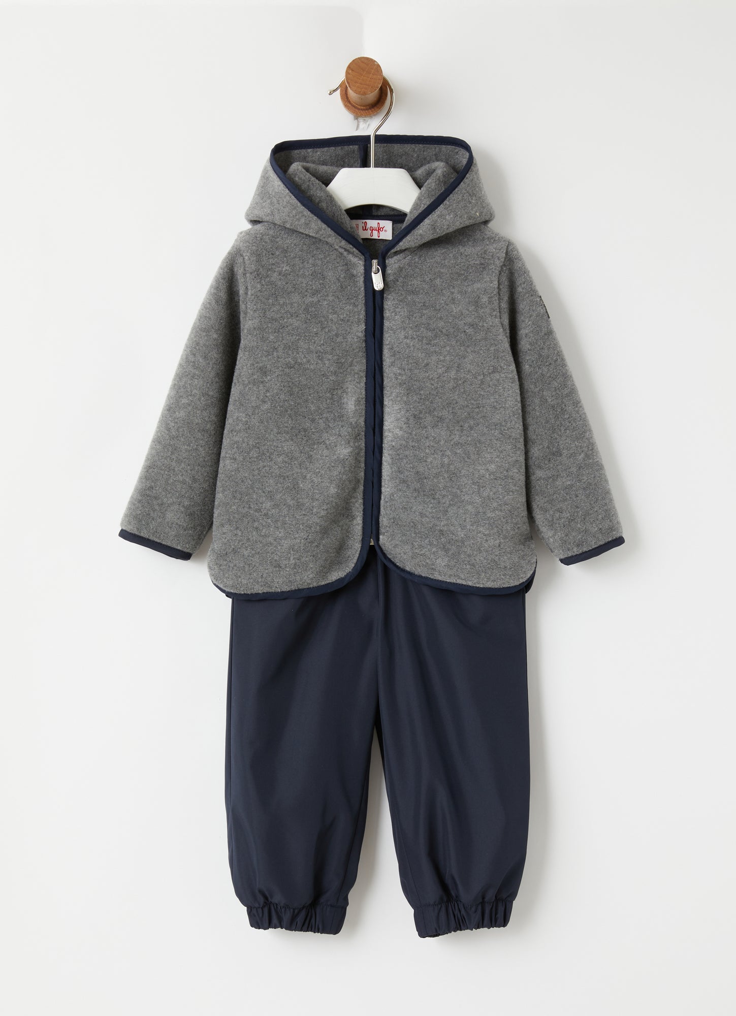 Two-Piece Fleece And Microfibre Set | Grigio Ferro/Blue