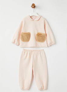 Outfit with Faux Fur Inserts | Rosa/Nocciola