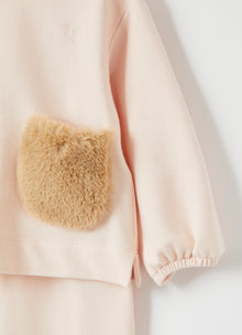 Outfit with Faux Fur Inserts | Rosa/Nocciola