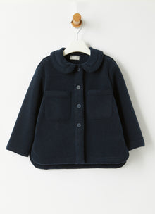 Fleece Jacket with Round Collar | Blue