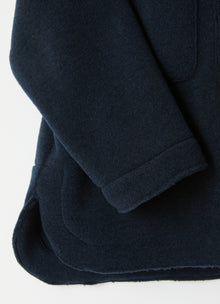Fleece Jacket with Round Collar | Blue