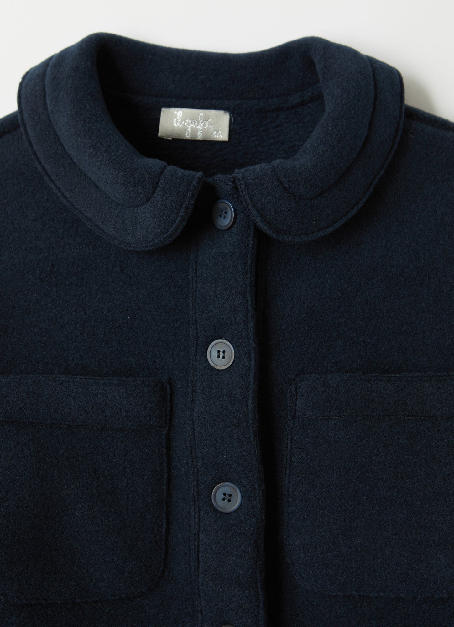 Fleece Jacket with Round Collar | Blue