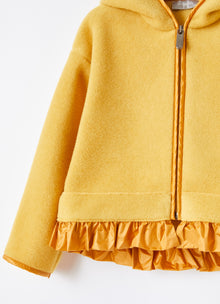 Fleece Jacket with Ruche | Yellow/Yellow