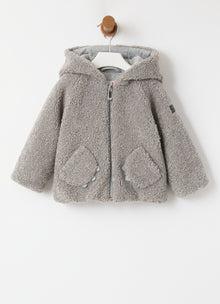 Hooded Teddy Fleece Jacket | Nickel Grey