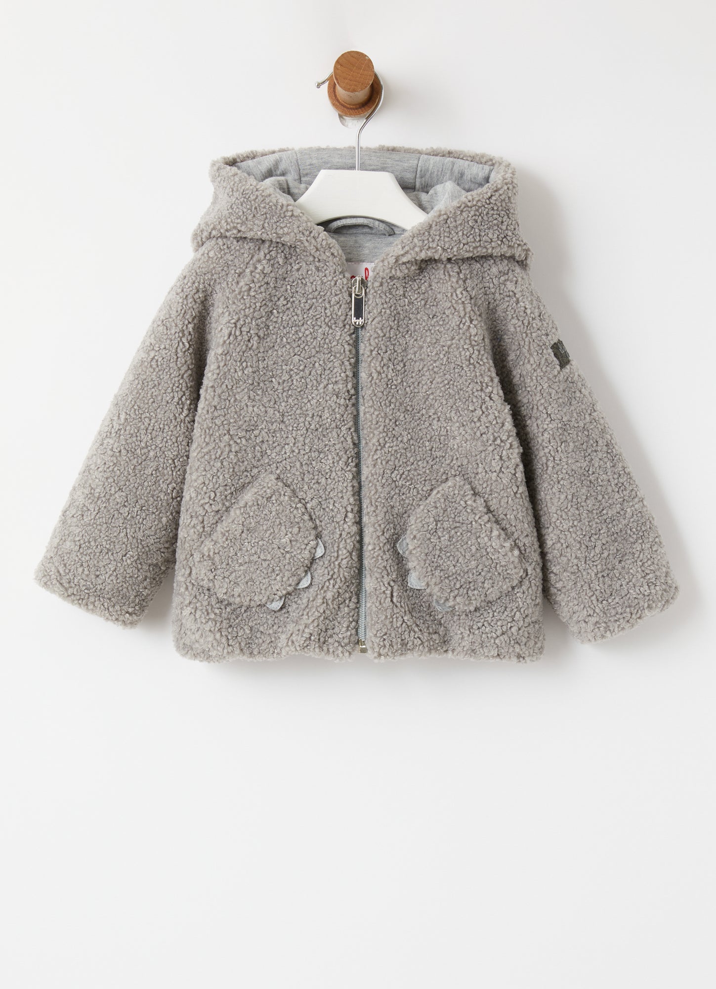 Hooded Teddy Fleece Jacket | Nickel Grey