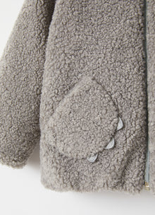 Hooded Teddy Fleece Jacket | Nickel Grey
