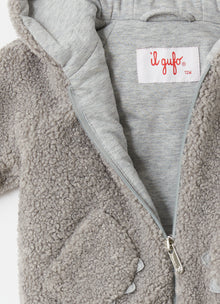 Hooded Teddy Fleece Jacket | Nickel Grey