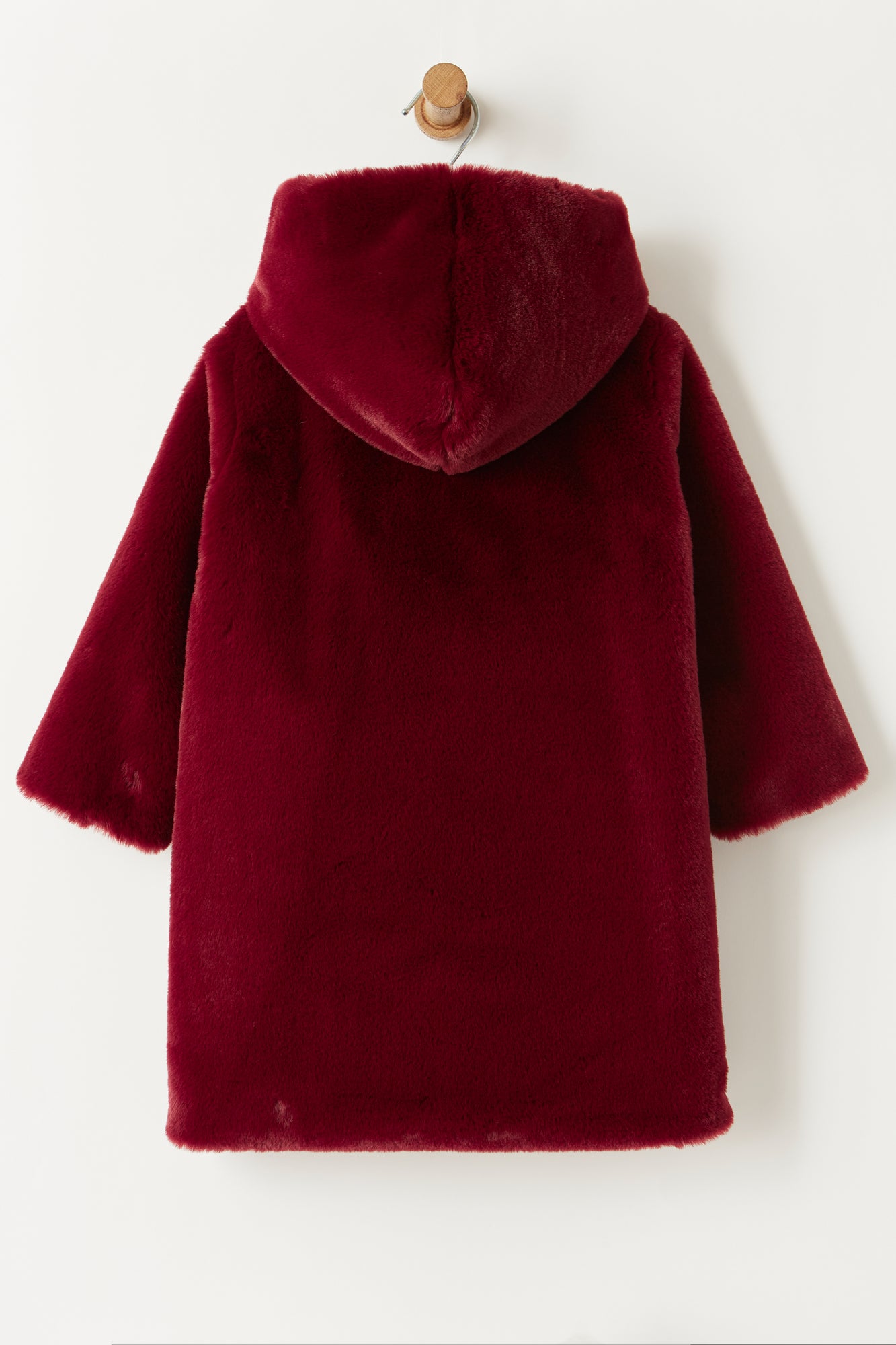 Faux Fur Coat | Burgundy