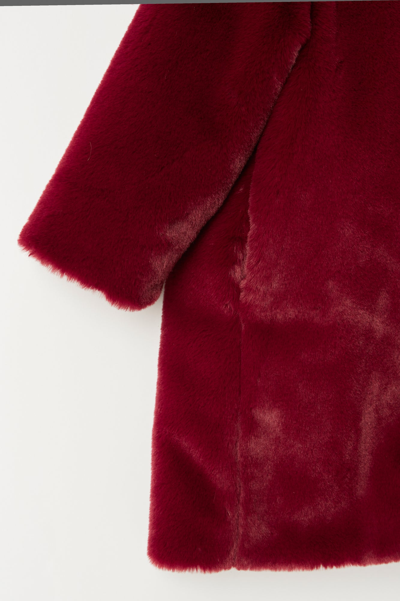 Faux Fur Coat | Burgundy