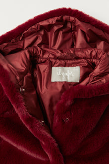 Faux Fur Coat | Burgundy