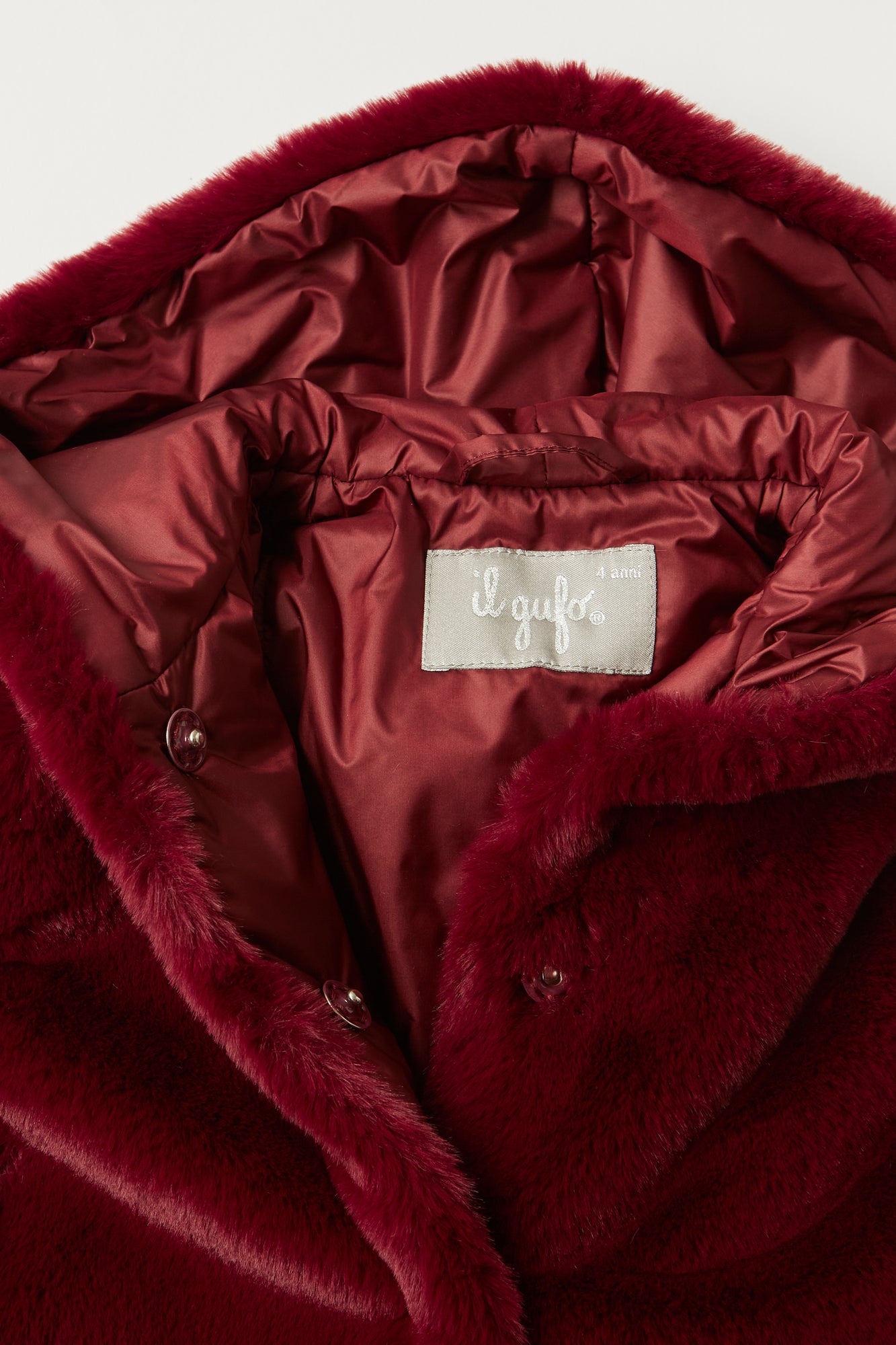 Faux Fur Coat | Burgundy