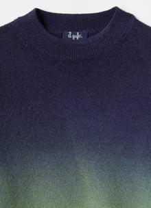 Gradient-Effect Merino Wool Sweater | Blue/Sage Green
