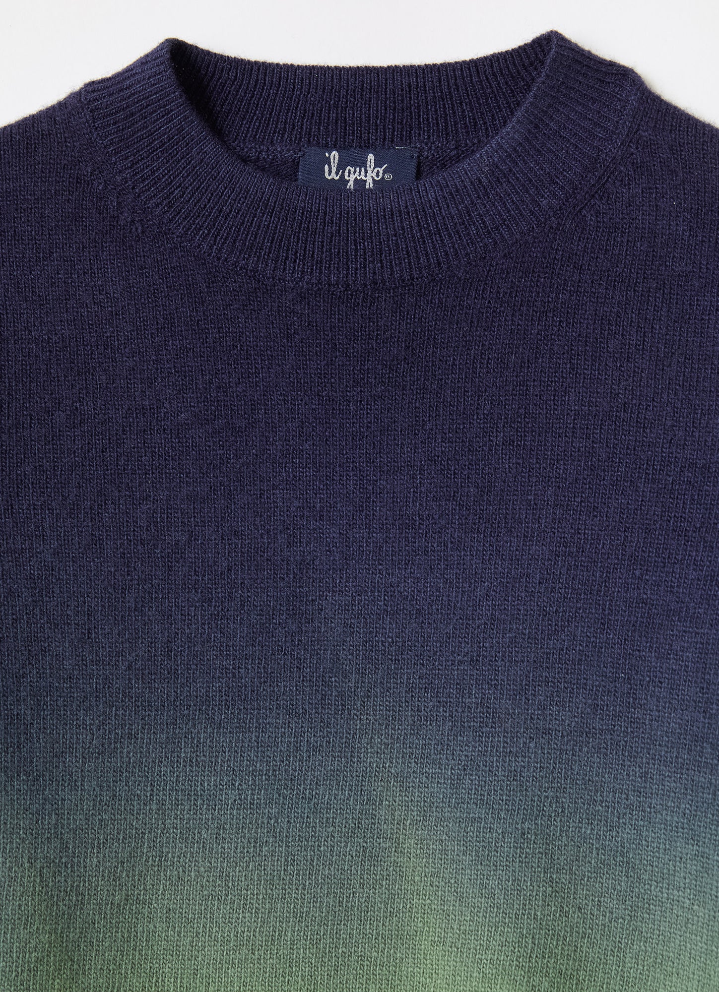 Gradient-Effect Merino Wool Sweater | Blue/Sage Green
