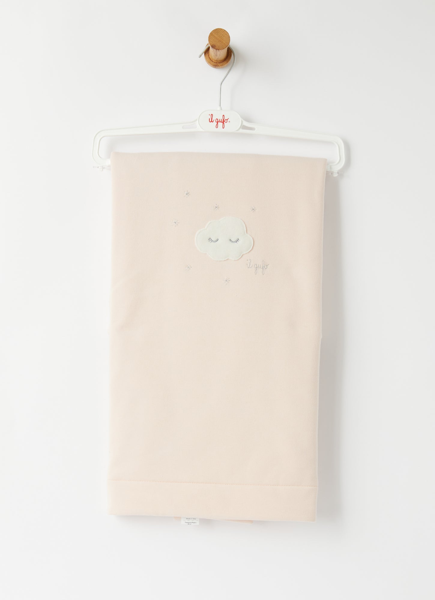 Fleece Blanket with Motif | Quartz Pink/Natural