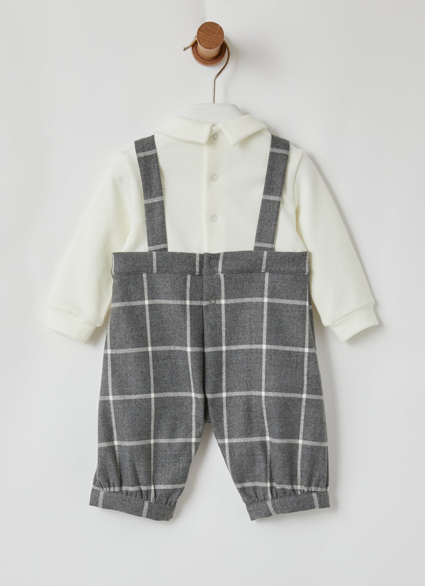 Check Technowool Knickerbocker Playsuit | Milk/Milk