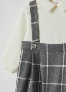 Check Technowool Knickerbocker Playsuit | Milk/Milk