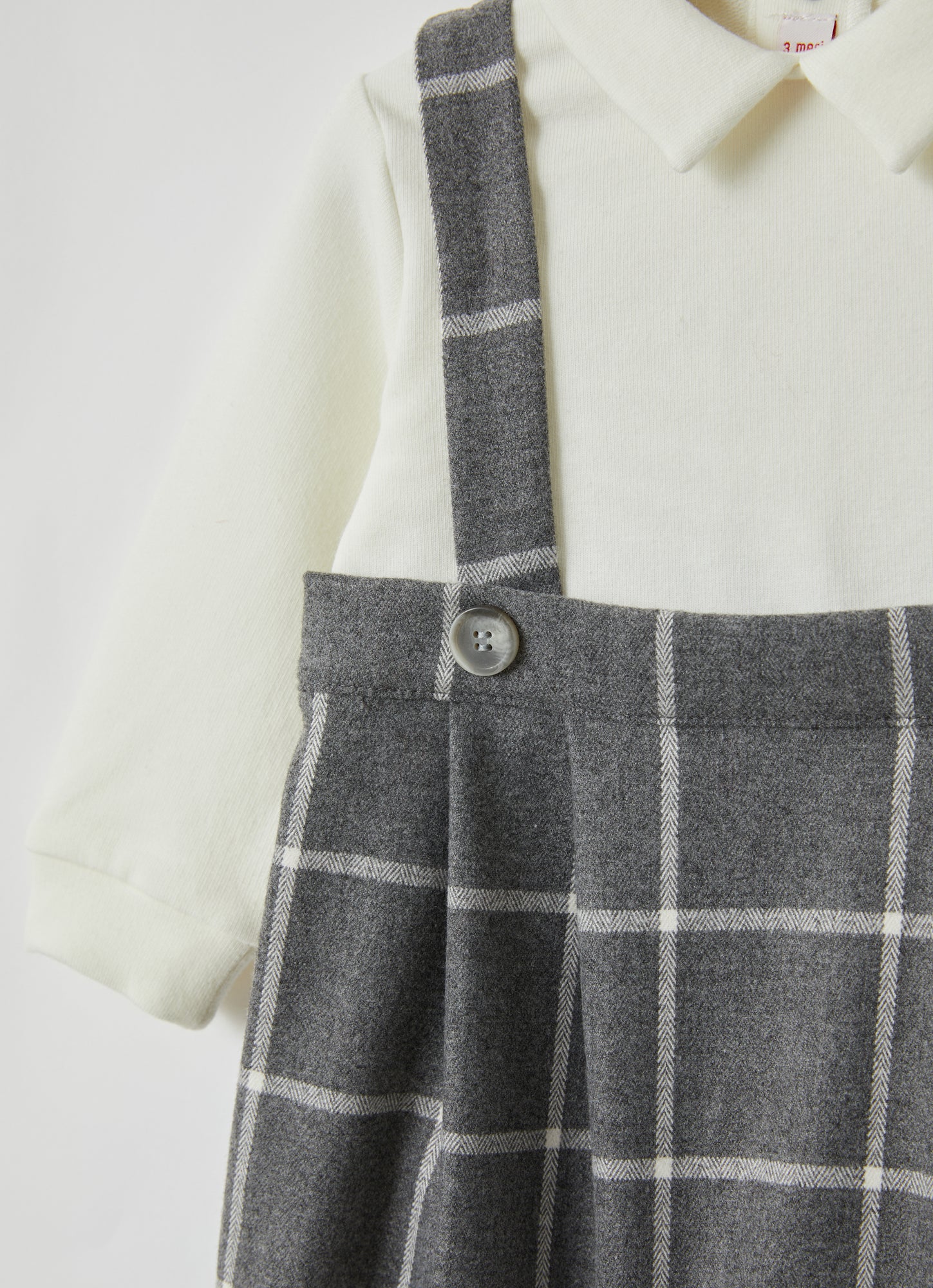 Check Technowool Knickerbocker Playsuit | Milk/Milk