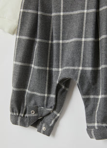 Check Technowool Knickerbocker Playsuit | Milk/Milk