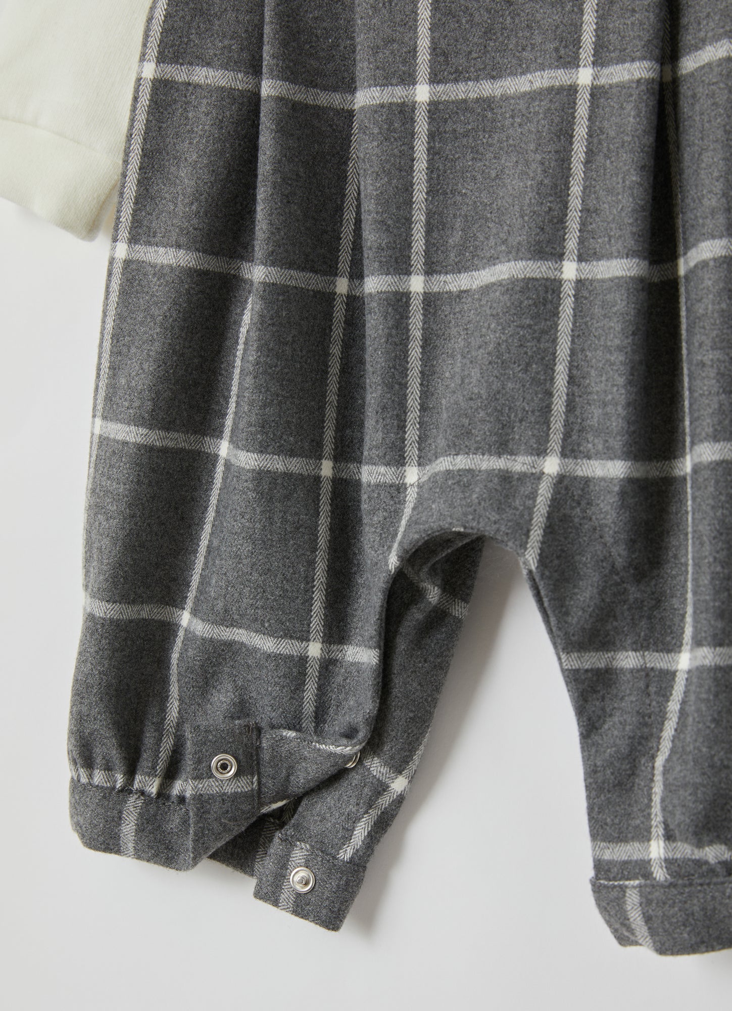 Check Technowool Knickerbocker Playsuit | Milk/Milk