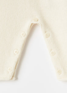 Wool Playsuit with Teddy Bear | Milk
