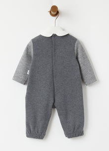 Herringbone Cotton Playsuit | Granite Grey