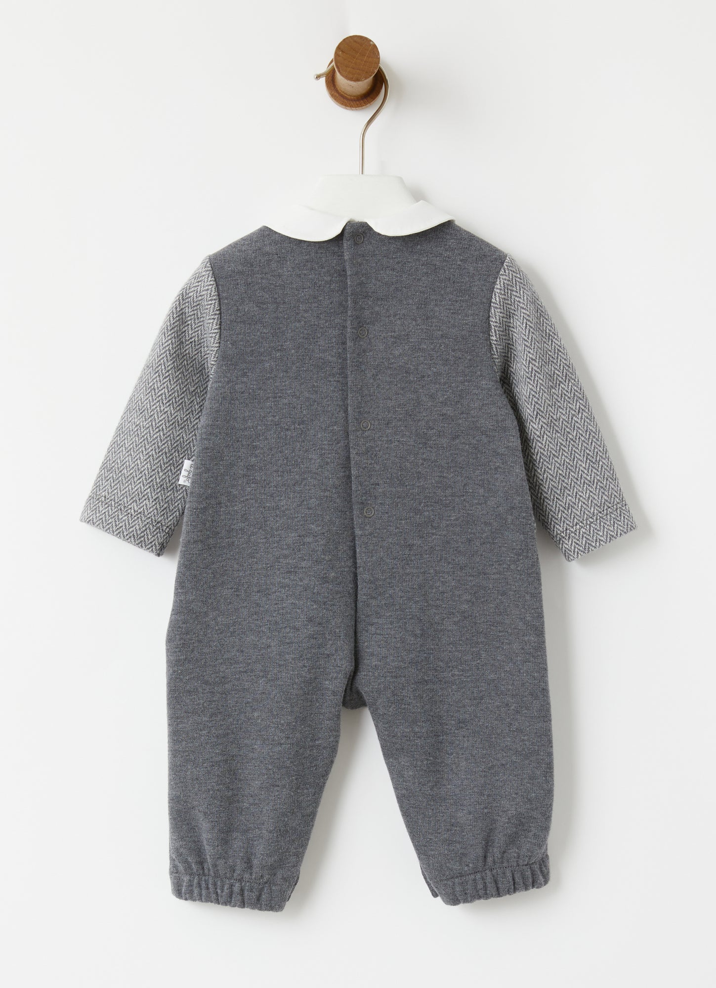 Herringbone Cotton Playsuit | Granite Grey